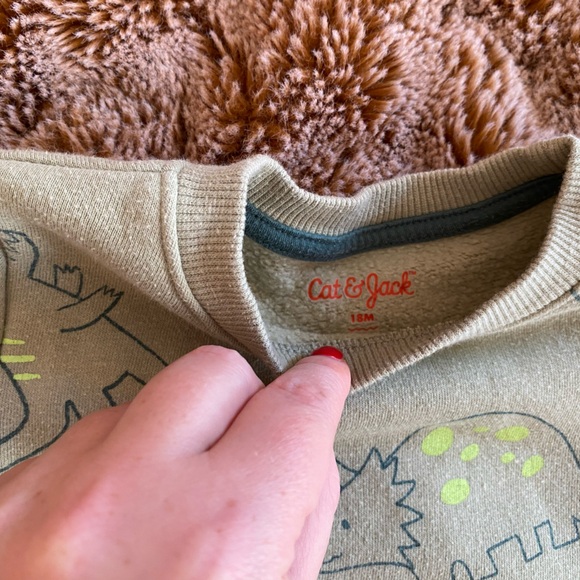 Great condition Cat & Jack green dinosaurs sweatshirt - Picture 2 of 4